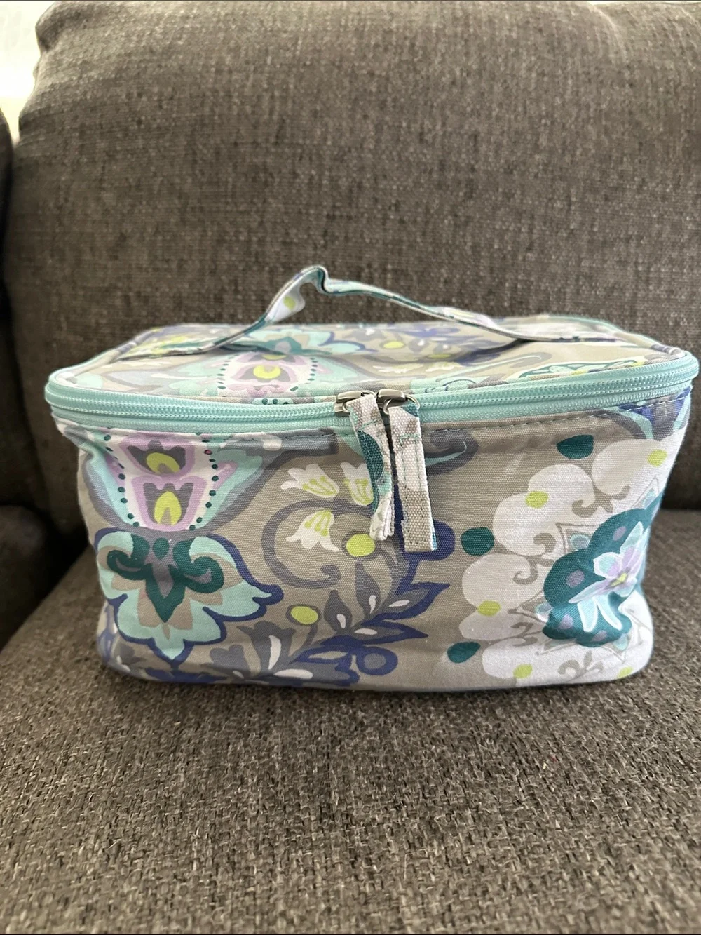 PB Teen Pottery Barn Paisley Floral Train Case Makeup Bag Travel Cosmetic